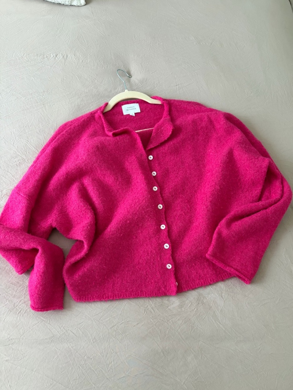 GUC size S Fuchsia Button-Front Women's Cardigan